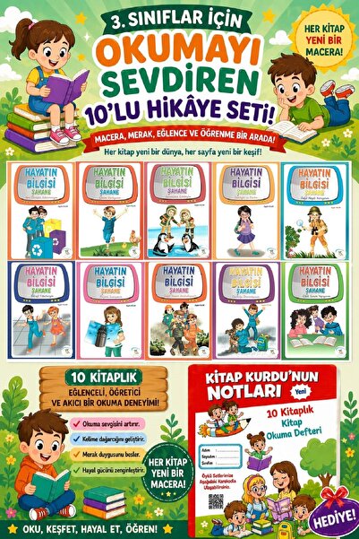 5 Renk Yayınları 3 .Sınıf Öğrencileri İçin Zevkle Okuyacağı 10 lu Hikaye Seti...