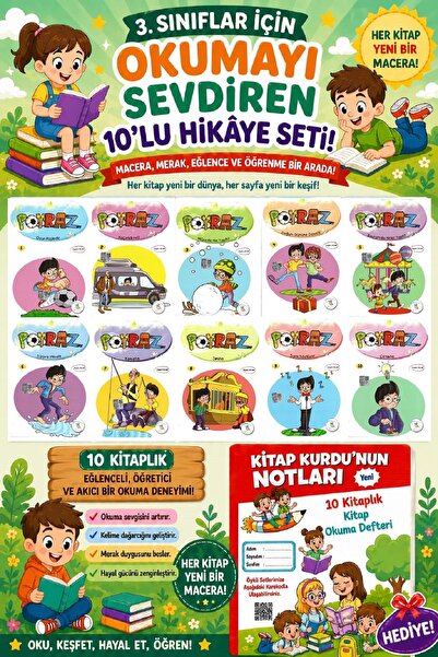5 Renk Yayınları 3 .Sınıf Öğrencileri İçin Zevkle Okuyacağı 10 lu Hikaye Seti...