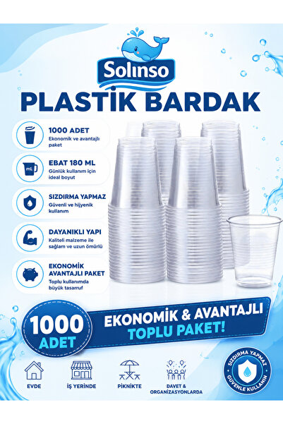 SOLINSO 🐳 Plastic Cup 180 Cc Vending Machine Pet Cup 1000 Pieces