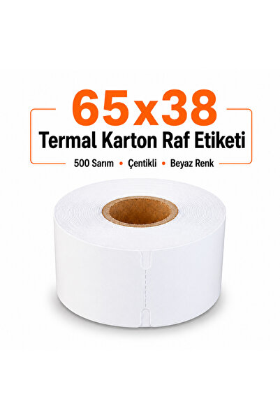 RULORULO Etichetă termică pentru rafturi din carton 65x38 500 de rulouri cu 1...
