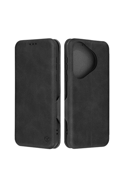 Techsuit Husă pentru Huawei Pura 70 - Portofel Sigur Plus - Negru