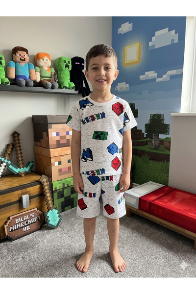 Fil Kids Σετ καλοκαιρινής πιτζάμας για αγόρια από βαμβακερό λεπτό ύφασμα, λευ...
