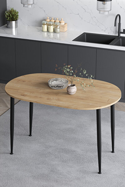 Mufian Concept Melinda 60x90 Cm İskandinav - Bohem Oval Meşe Desenli Mutfak -...