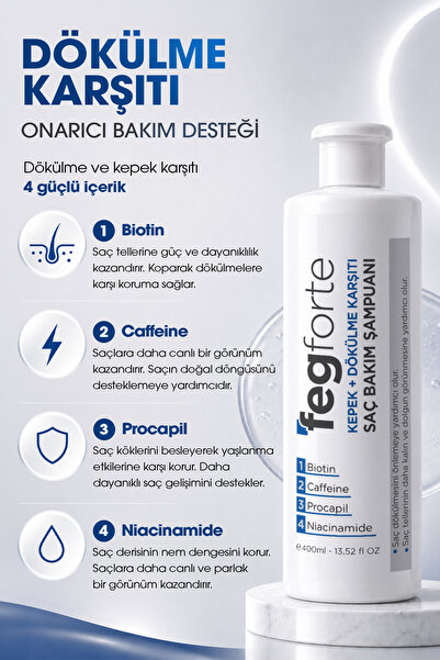 FegForte Feg Forte 5 Adet Saç Çıkarıcı Sprey - 2 Adet Dökülme ve Kepek Karşıtı Güçlendirici Şampuan - 1 Adet Köpük Şampuan
