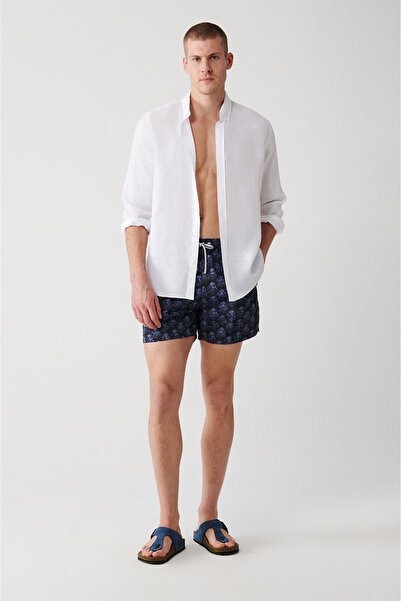 Avva Μπλε Navy Quick Dry Small Octopus printed Standard μέγεθος Ειδικό κουτί ...