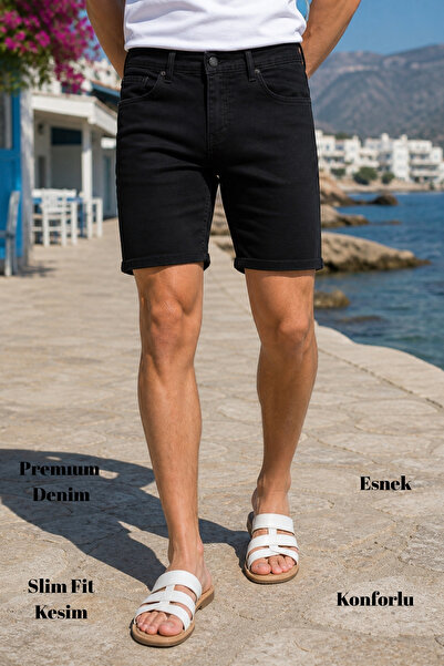 CEDY DENIM Ανδρικό τζιν σορτς Slim Fit τζιν σορτς - C342