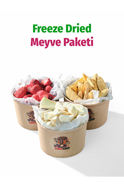 Freeze Dried Meyve Cipsi Paketi 3'lü Set - Dondurularak Kurutulmuş Kavun Çilek Mango