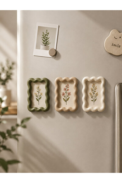 3DRisen Kişiye Özel Dalgalı Çerçeve Magnet Seti | Wavy Minimalist Magnet