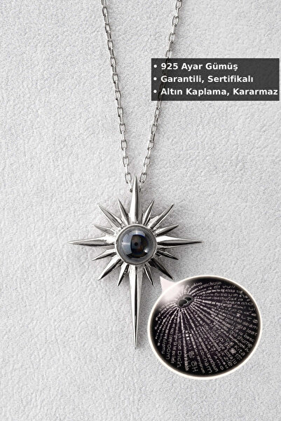 Jewelmim 100 Dilde Seni Seviyorum Kolyesi | Beyaz Altın Kaplama 925 Ayar Kadı...