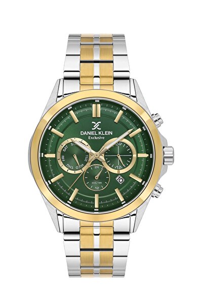 Daniel Klein Kadranı Yeşil Kordonu Gold Gümüş Renk 44 Mm İç Göstergeleri Akti...