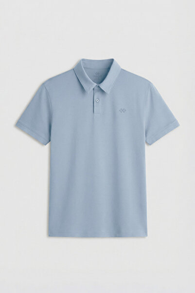 TOMMY LIFE Ανδρικό μπλουζάκι Ice Blue Standard Fit Basic Polo Neck - 87748