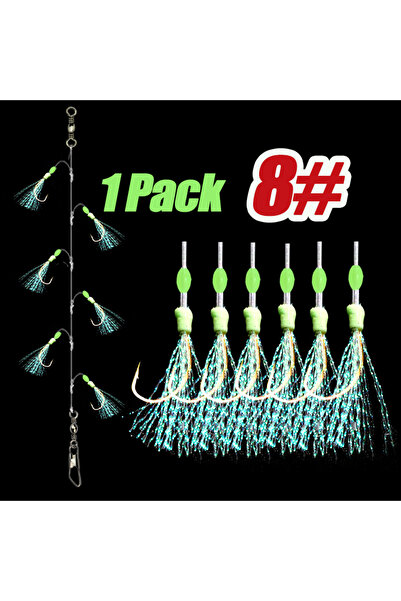 Choice Size8 1Pack TAKBAS 1/5 Packs Sabiki Rigs, Fishing Bait Rigs, Luminous ...
