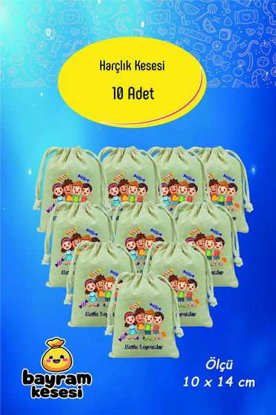 Yaprak Hediyelik Bayram Harçlığı Kesesi 10 Adet