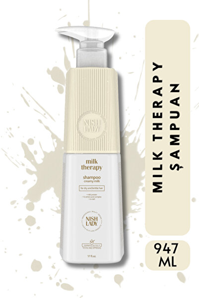 NISHLADY Milk Therapy Şampuan 947ml -Kuru ve Yıpranmış Saçlara Yönelik Onarıc...