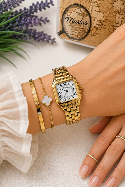 Marlas , Gold Color, Roman Numeral, Modern Design, Retro Design, Gift, Women'...