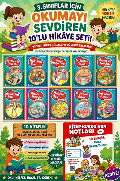 Ata Yayıncılık 3.Sınıflar İçin Okumayı Sevdiren 10 lu Hikaye Seti 13 (Kitap O...