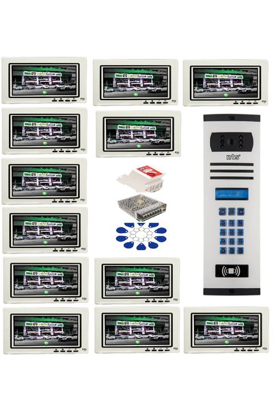 ÇağatayElektrik 24 DAİRE NTS 2015-B 7'' GÖRÜNTÜLÜ DİAFON BEYAZ-8004 TUŞ TAKIMLI ŞİFRELİ+GEÇİŞLİ ZİL PANELLİ SET