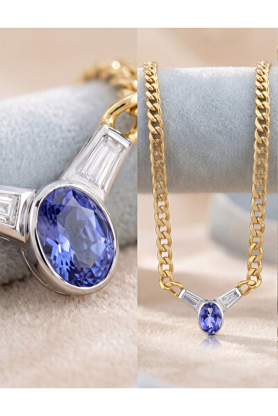 Iryum Tanzanite Tasarım Choker Pırlanta Kolye