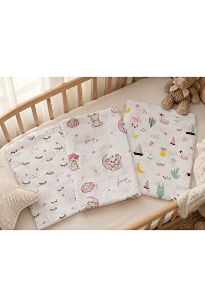 Minora Baby&Kids طقم بطانية أطفال من مينورا مكون من 3 قطع مصنوعة من قطن الموس...
