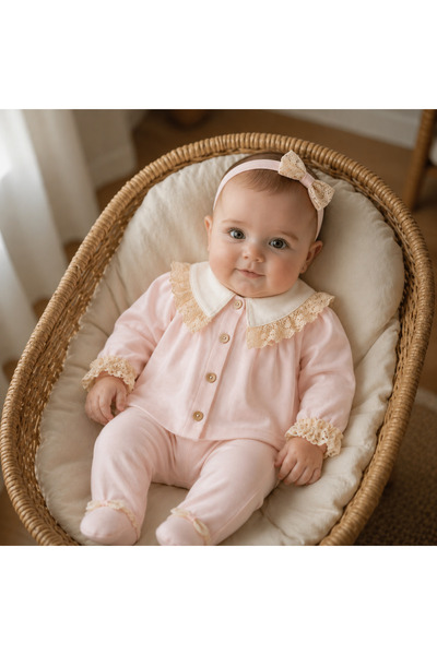 Ozz Baby طقم ملابس للأطفال حديثي الولادة من البنات بعمر 0/3 أشهر، مكون من 3 ق...