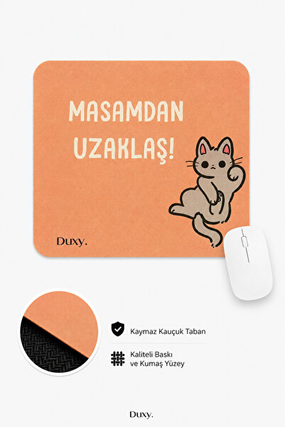 Duxy Χαριτωμένο χαλάκι ποντικιού γάτας, 23x19 εκ., αντιολισθητική βάση, άνετο...