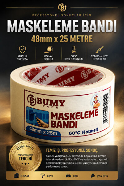 Masking Paint Tape 48 mm x 25 METERS Trace Free Decorative Paper Tape Tapes