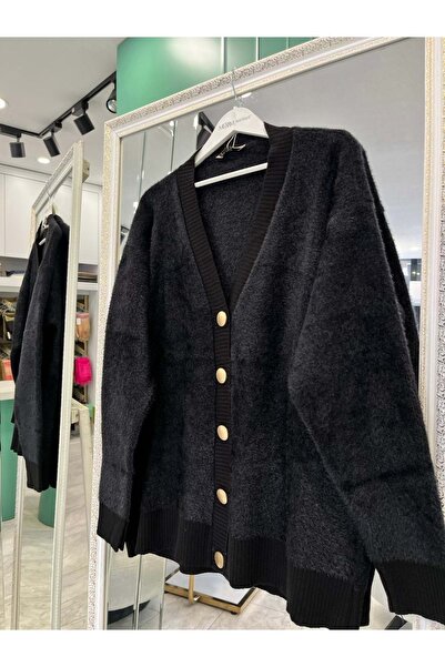 Modario Hatun Angora Cardigan (Size 36-42 Compatible) - Black - Standard