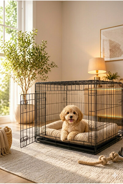TncPatiShop Katlanabilir Metal Tel Evcil Küçük Hayvan Kedi Köpek Kuş Kafesi T...