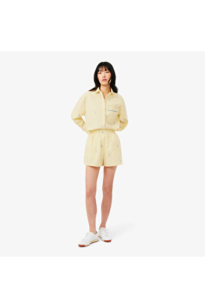 Lacoste شورت بوكسر من قماش البوبلين القطني المزخرف - FF1034-00-2IA