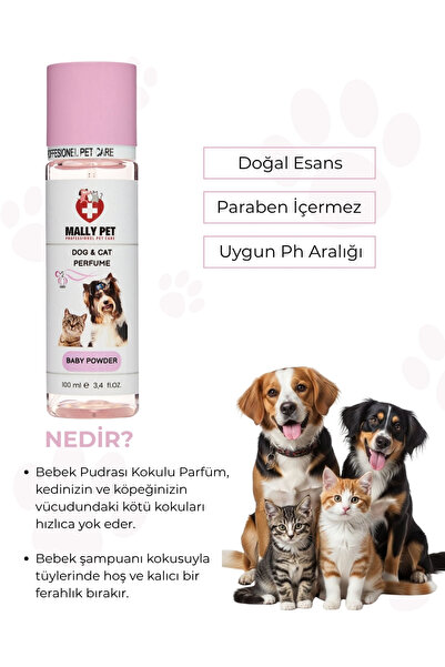MALLY PET PROFESSIONEL PET CARE Bebek Pudrası Kokulu Kedi Ve Köpek Parfümü 100 ml
