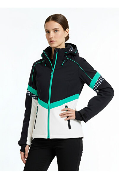 Quiksilver ERJTJ03512-PEAK CHIC SOFTSHELL JK Siyah Desenli Kadın Waterproof K...