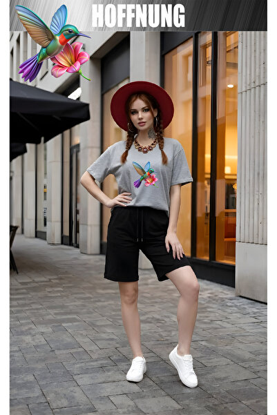 HOFFNUNG Unisex Casual Short Sleeve Set with Mouse Cartoons Print Outdoor Spr...