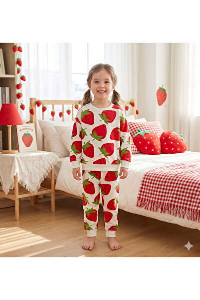 Fil Kids Set de pijamale de iarnă pentru fete, din bumbac, cu mâneci lungi, c...