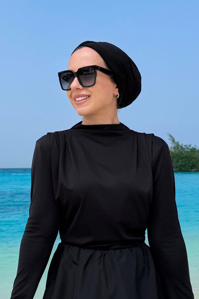 Ka Hijab Fiyonk Bone - Siyah