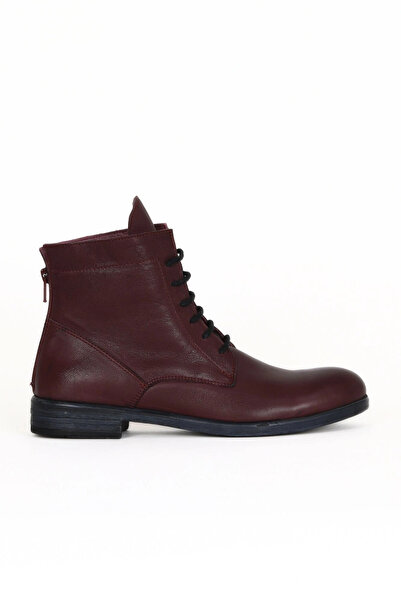 Bueno Shoes Claret Red Δερμάτινες Γυναικείες Μπότες - Flat Cut 01wr4600