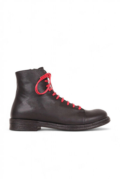Bueno Shoes Siyah Kırmızı Deri Kadın Düz Bot 01wr3701