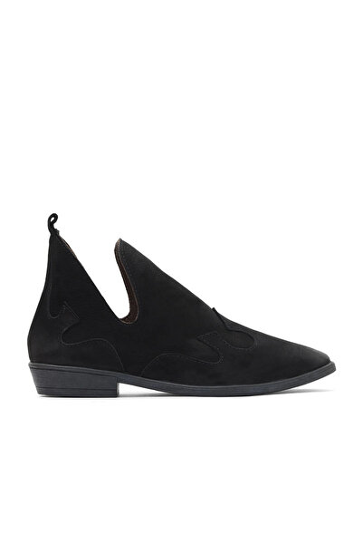 Bueno Shoes Μαύρες γυναικείες φλατ μπότες Nubuck 01wd3605