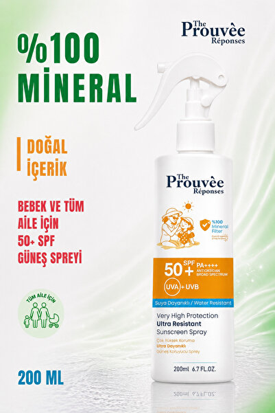 The Prouvee Reponses %100 Mineral 50+SPF Güneş Spreyi 200ml (Tüm Aile İçin)