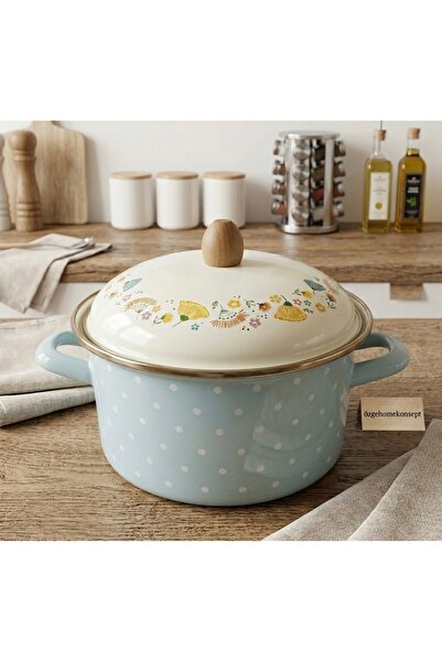 ALEV EMAYE 20 cm 3 Liter Enamel Yogurt Fermentation and Cooking Pot - with Wo...
