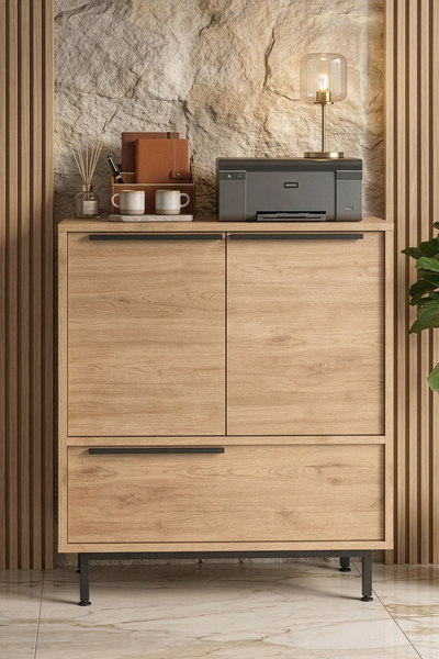 Yurudesign Ocean Ofis Dolabı 3 Kapaklı Metal Ayaklı Sepet ON8B-S