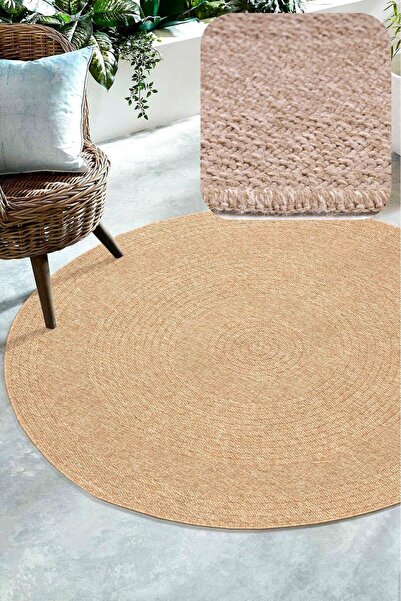 SANRUGS Home & Living Etnik Bohem Bej Kahve Jüt Sisal Halı Dokuma Halı Antre ...