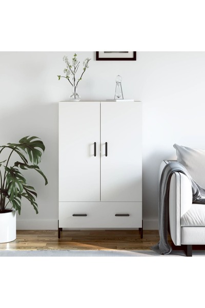 Concept Dulap înalt, alb, 69,5x31x115 cm, lemn prelucrat