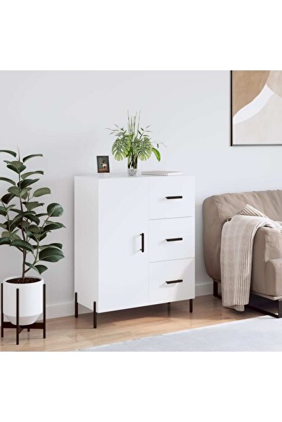 Concept Servantă, alb, 69,5x34x90 cm, lemn compozit