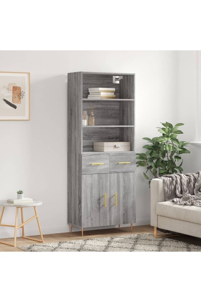 Concept Dulap înalt, gri sonoma, 69,5x34x180 cm, lemn compozit