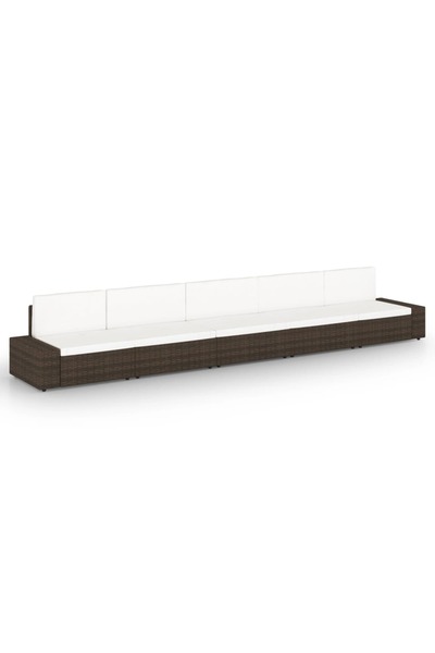 Concept Set mobilier de grădină cu perne, 5 piese, maro, poliratan