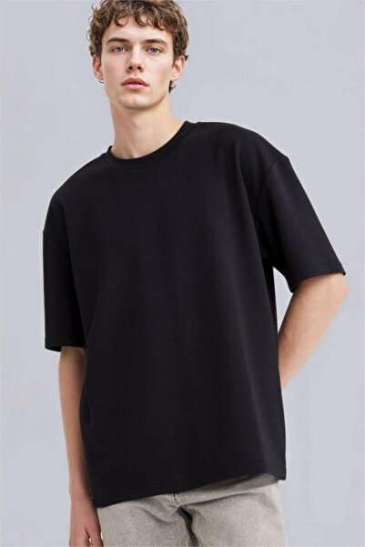 DeFacto Μαύρο ανδρικό T-Shirt X3926AZ/BK81