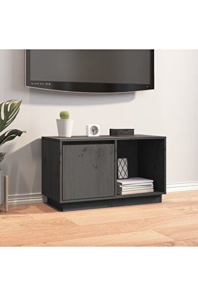 Concept Comodă TV, gri, 74x35x44 cm, lemn masiv de pin