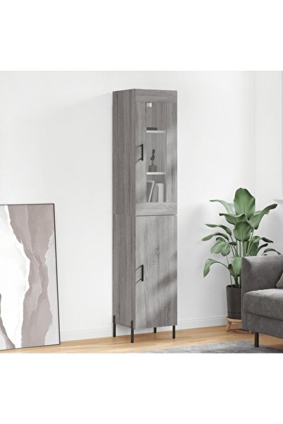 Concept Dulap înalt, gri sonoma, 34,5x34x180 cm, lemn prelucrat