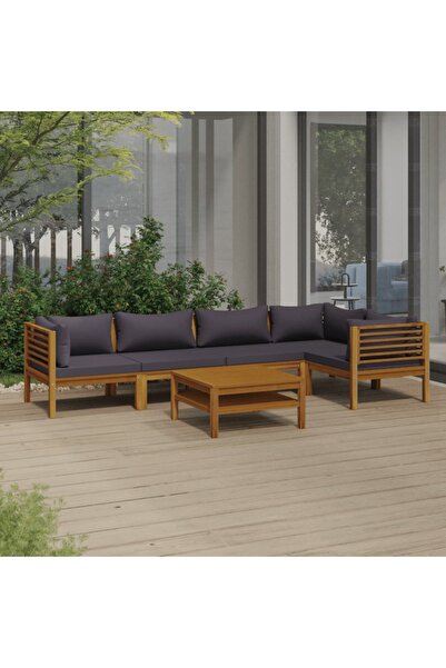 Concept Set mobilier de grădină cu perne, 6 piese, lemn masiv acacia