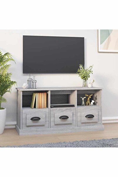 Concept Comodă TV, gri sonoma, 100x35x50 cm, lemn prelucrat